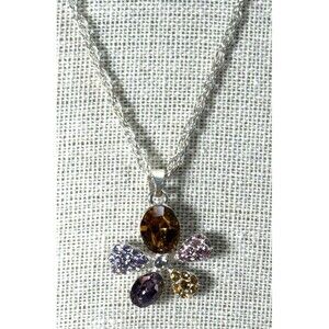 LDADPR Vintage Flower Necklace 16" Chain